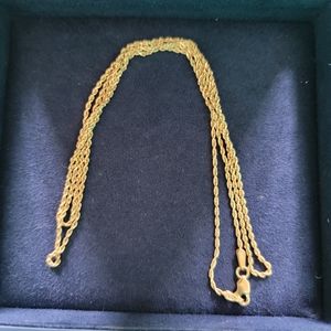 14K Yellow Gold Solid Rope Chain 1.5mm 24"